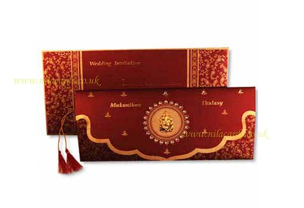 Paskuhan Invitation Card Rectangular Rectangle Shape Hindu Wedding Invitation – Nila Cards