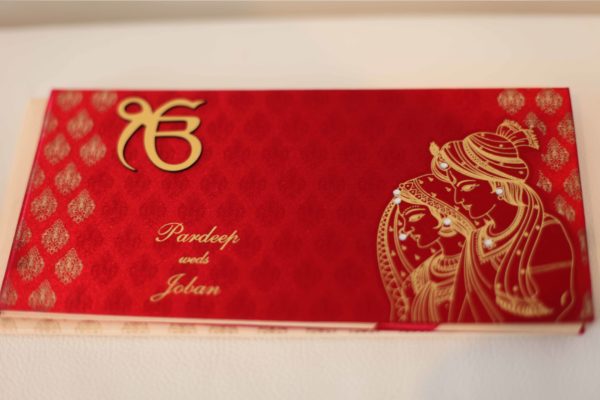 Satin Sikh Wedding Invitation