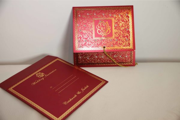 Foil flora hindu wedding invitation