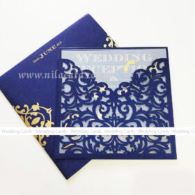 Lasercut Blue Invitation