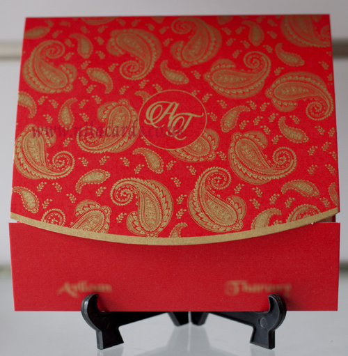 Red Paisley Wedding Invitation