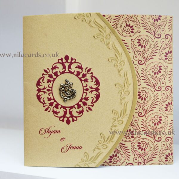 Gold Elegant Embossed Wedding Invitation