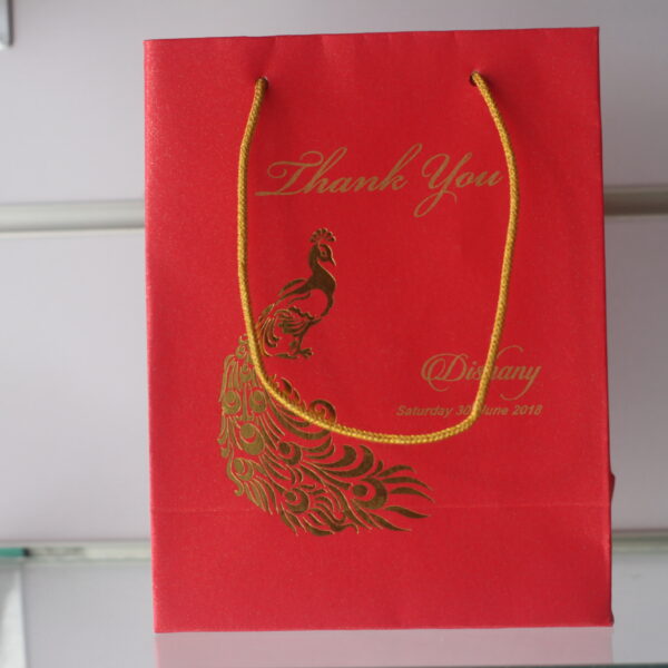 Personalized Gift Bags- G2 Medium 008 - Red With Gold