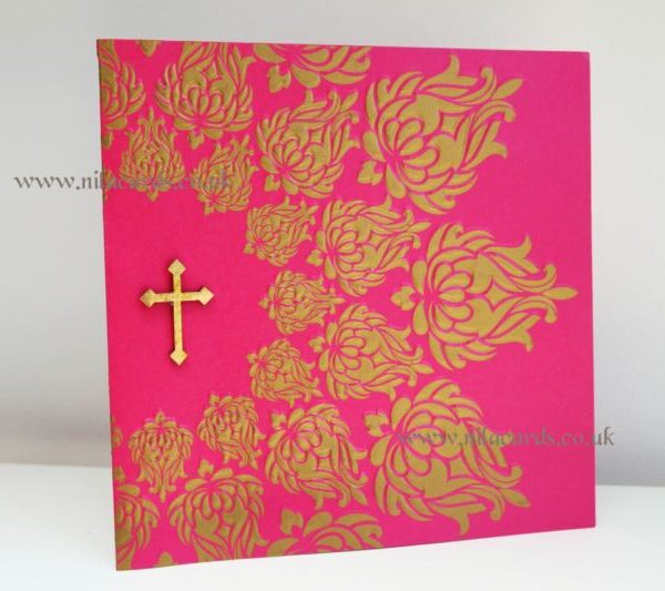 pink wedding invitation