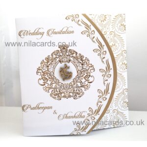 Hindu wedding card Majestic White