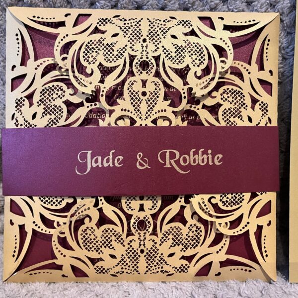Four Fold Laser Cut Wedding Invitation