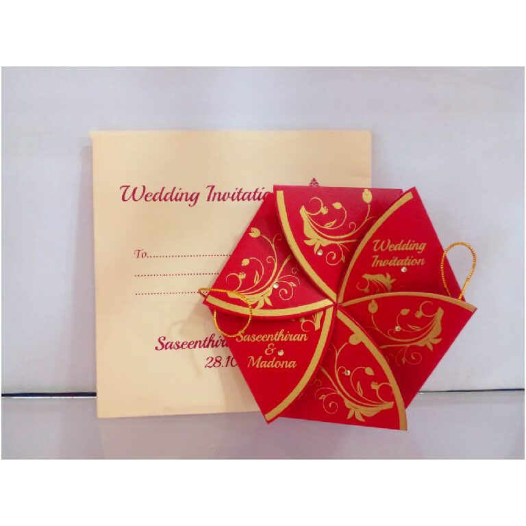Flower Style Opening Wedding Invitation